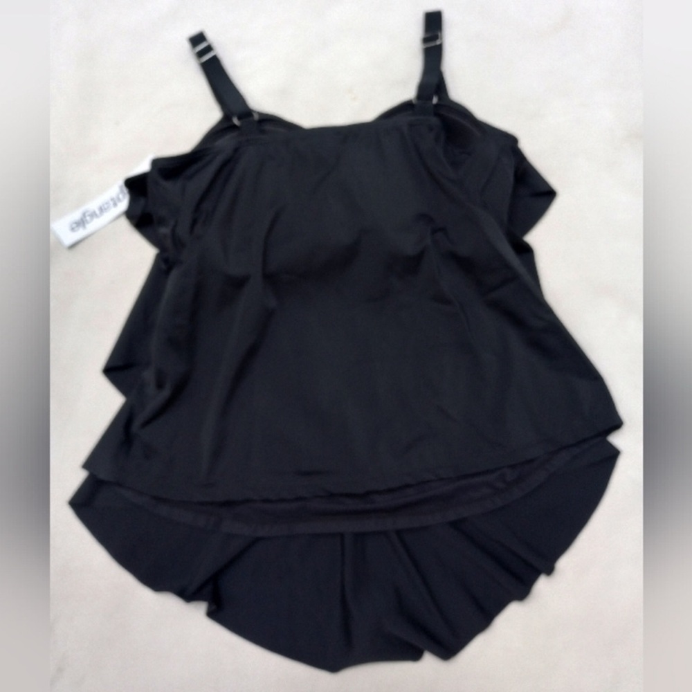 NWT Septangle Black Tiered Tankini Top, size 14 - Picture 7 of 12